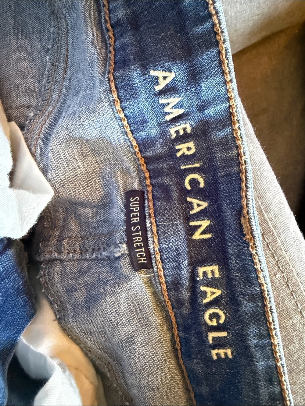American Eagle Outfitters Distressed Blue Denim Mini Skirt - Picture 3 of 3